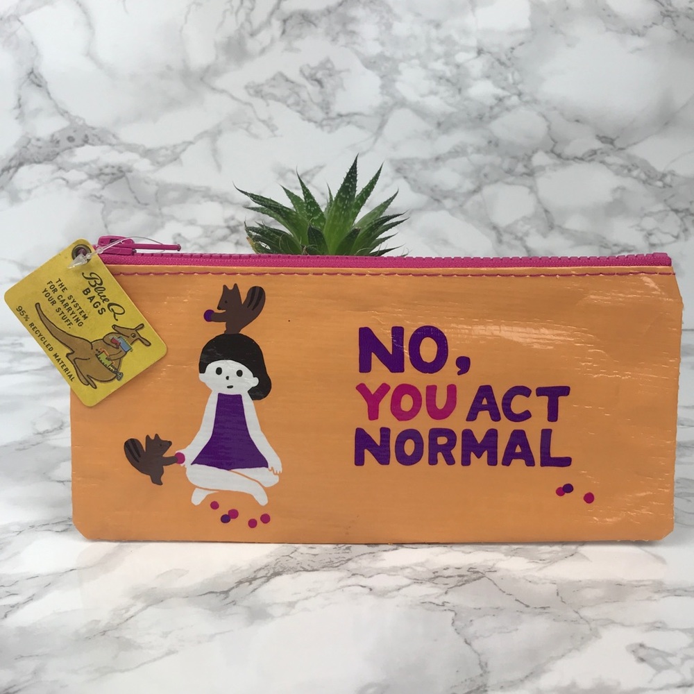 Blue Q pencil pouch coin purse case